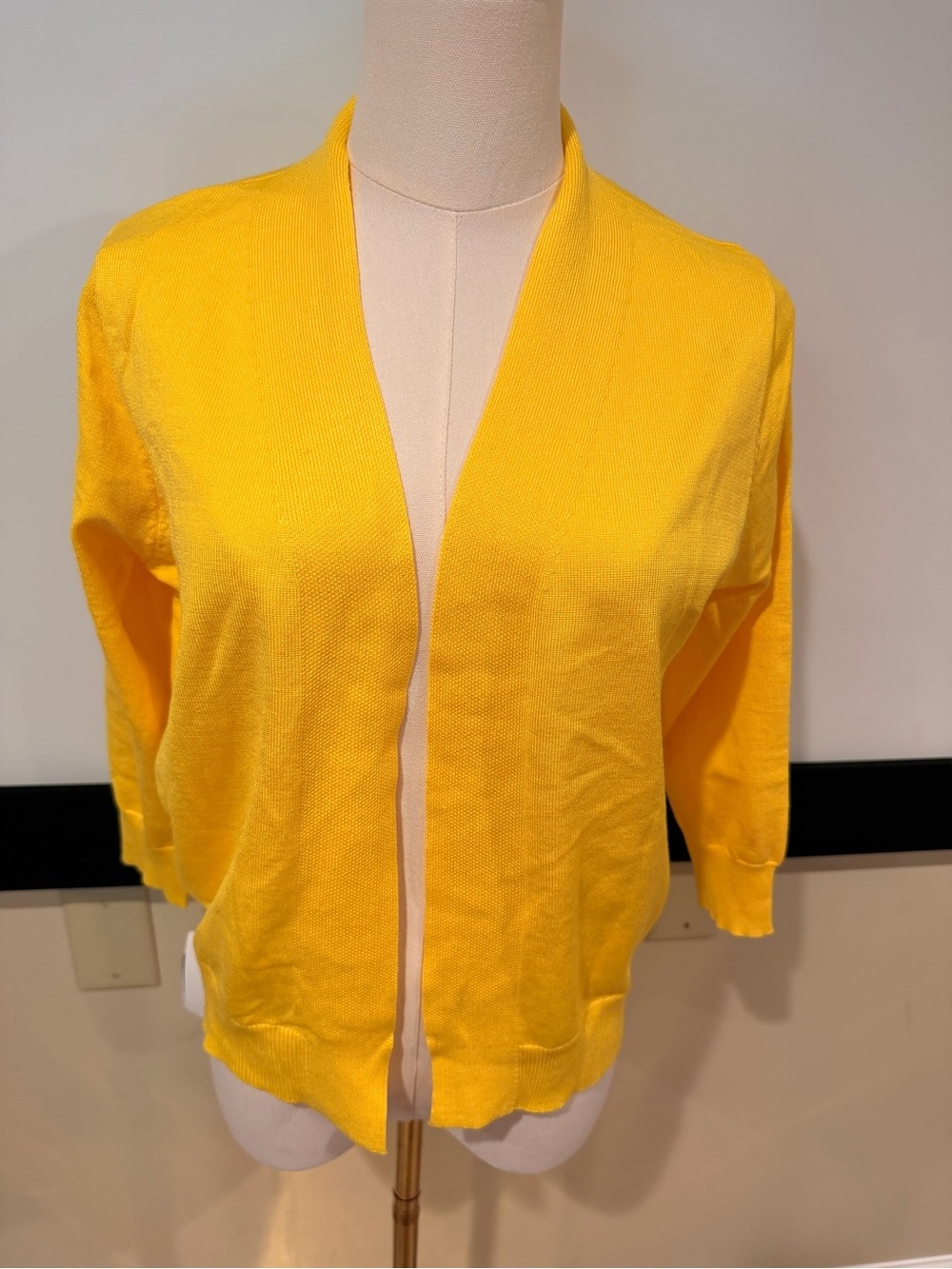 Bright Yellow Open-Front Women's Cardigan
